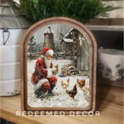 Santa with Chickens