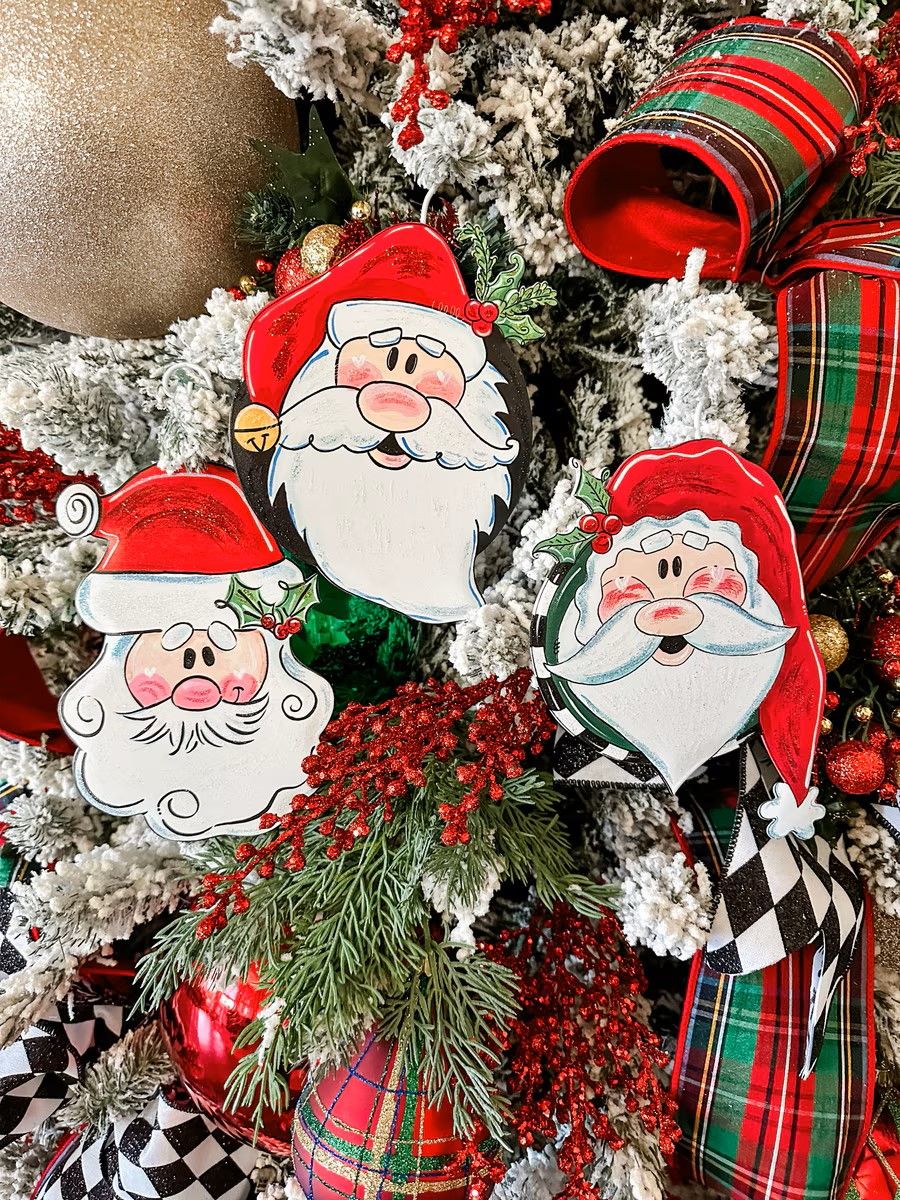 Mustache Santa Ornament