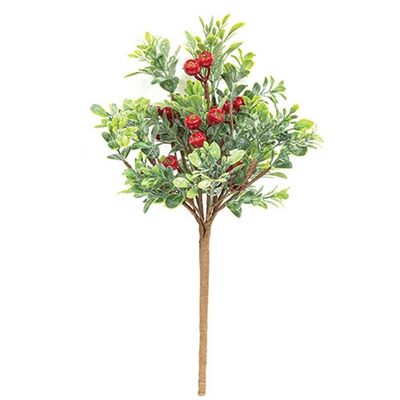 14&quot; Frosted Boxwood &amp; Gooseberry Spray