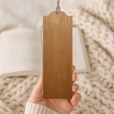 Woman Reading Wood Bookmark