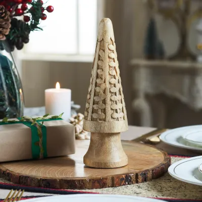 Wood Carved Cone Trees