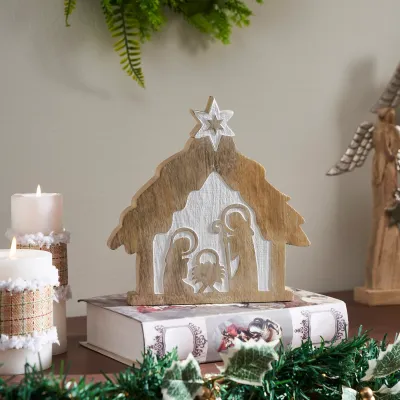 Natural Wood Nativity Scene