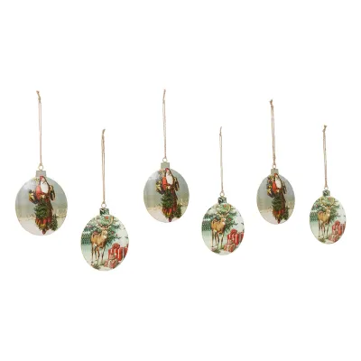 Vintage Santa and Reindeer Ornaments