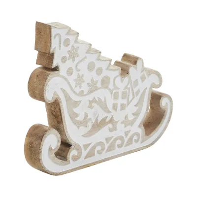 Whitewashed Wood Sleigh