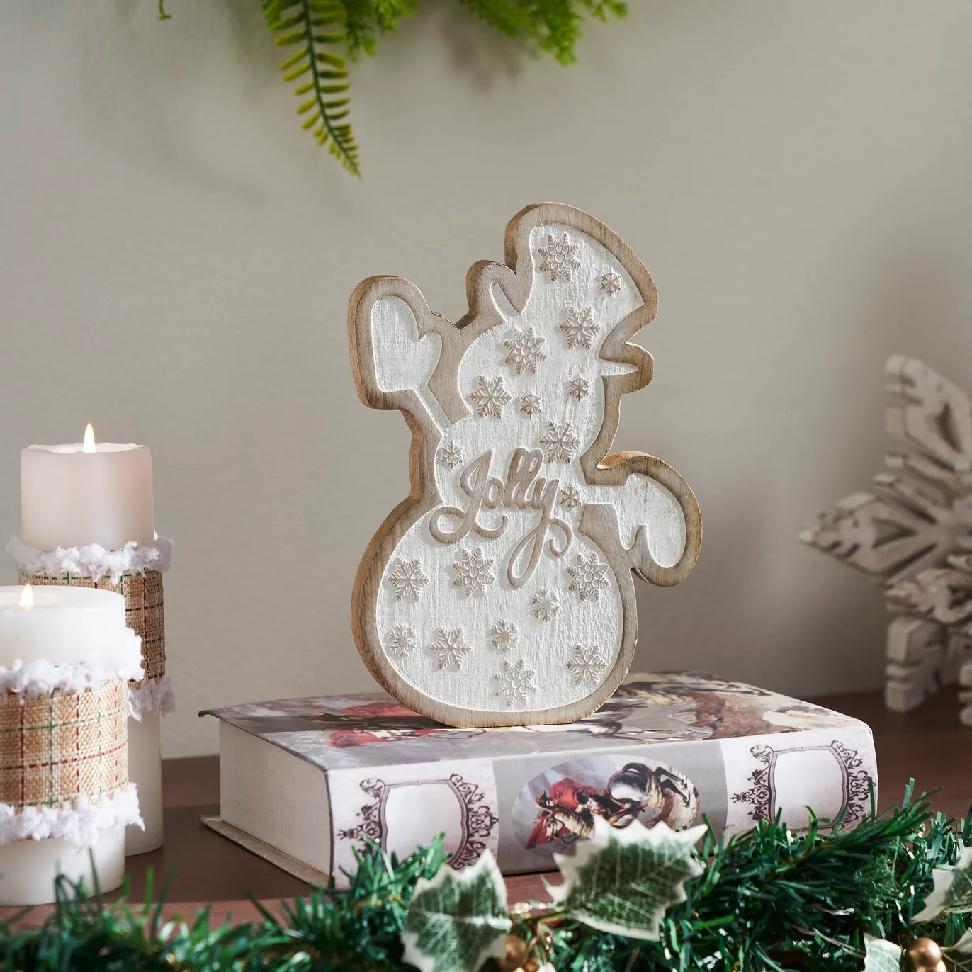 Whitewashed Jolly Snowman