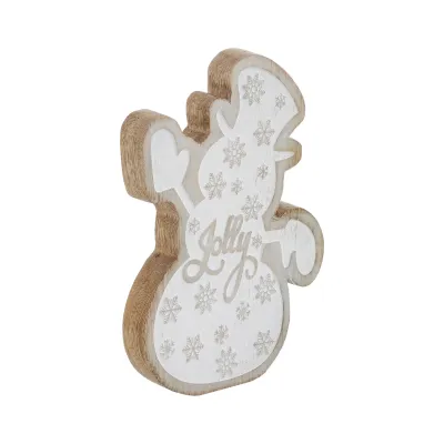 Whitewashed Jolly Snowman