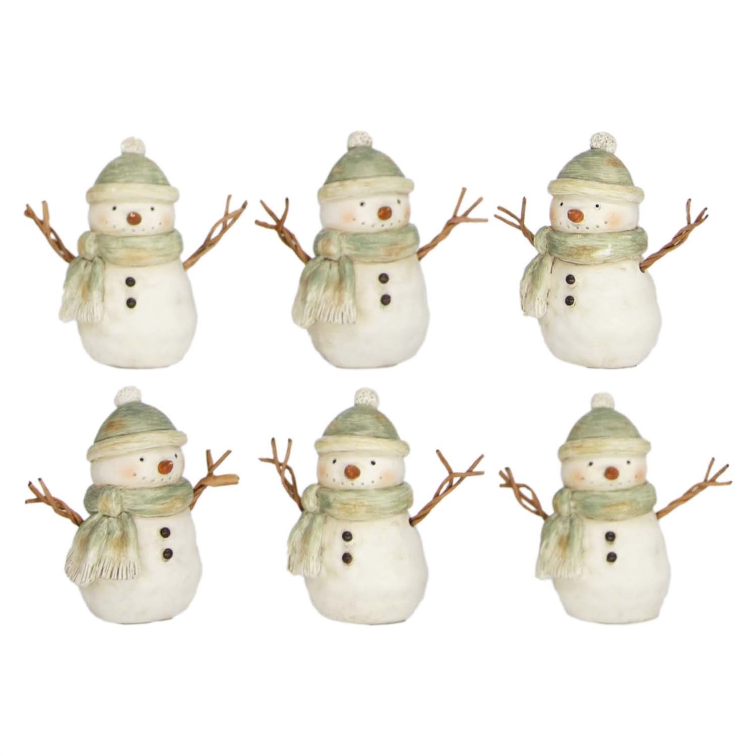 Mini Green Scarf Snowman