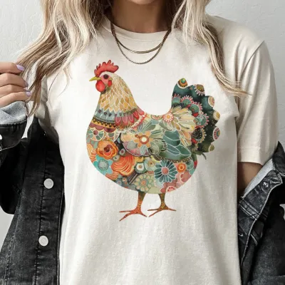 Colorful Chicken Tee
