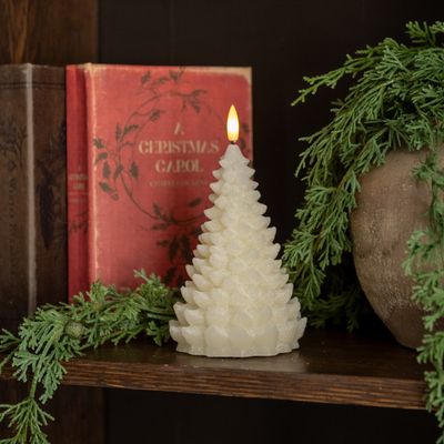 Cream Shimmer Balsam Tree Candle