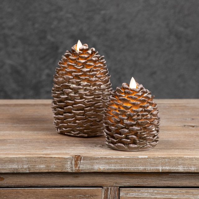 Moving Flame Pinecone Candles