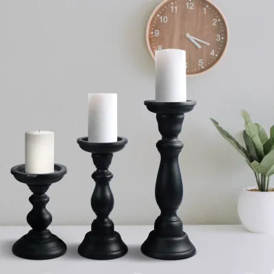 Tuli Candle Holders-Matte Black