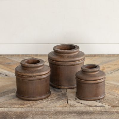 Dark Wood Bud Vases