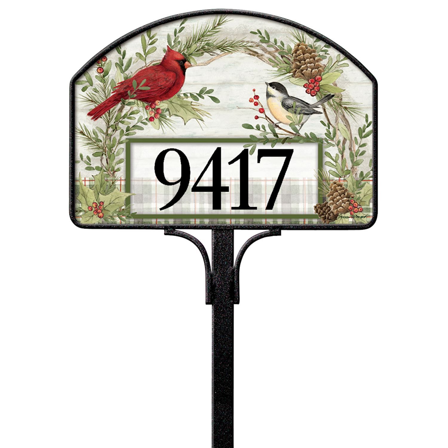 Winter Bird Wreath Yard DeSign