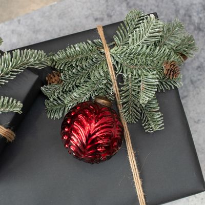 Red Filigree Kugel Ornament