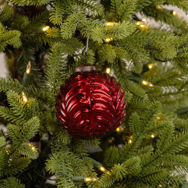 Red Filigree Kugel Ornament