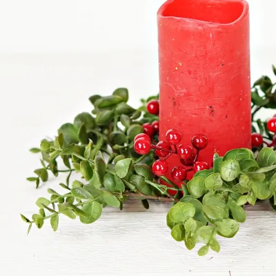 3.5" Eucalyptus Berry Candle Ring