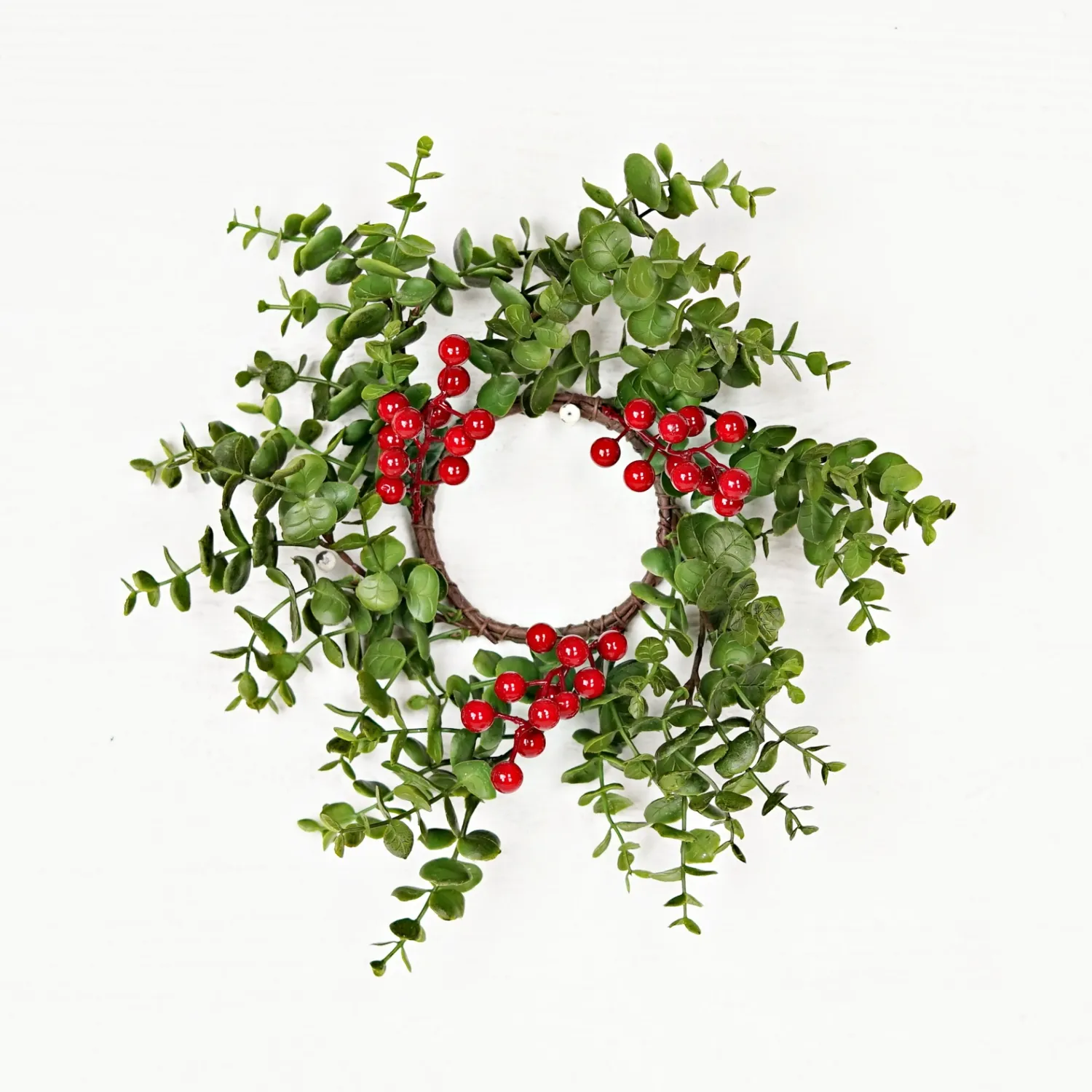 3.5&quot; Eucalyptus Berry Candle Ring