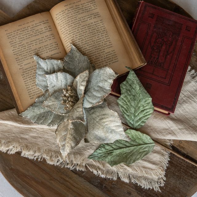 25&quot; Sage Poinsettia Spray