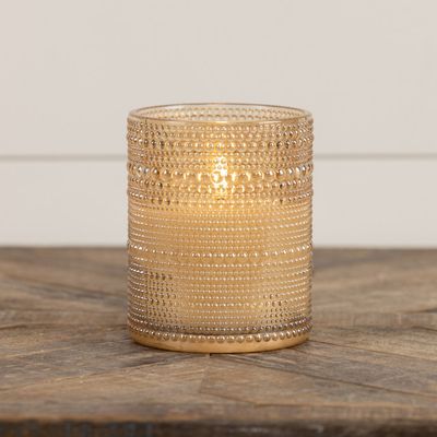 Champagne Dotted Glass Candles