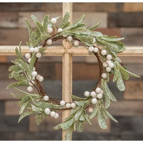 6&quot; Frosted Mistletoe Candle Ring
