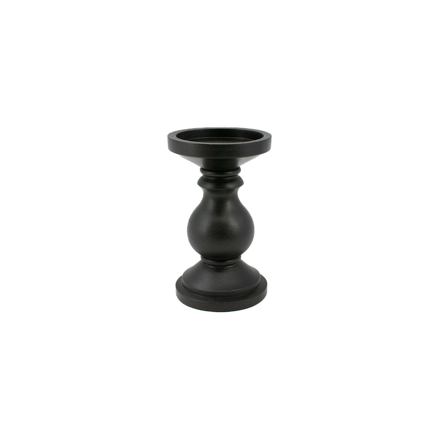 Black Mango Wood Candle Holder