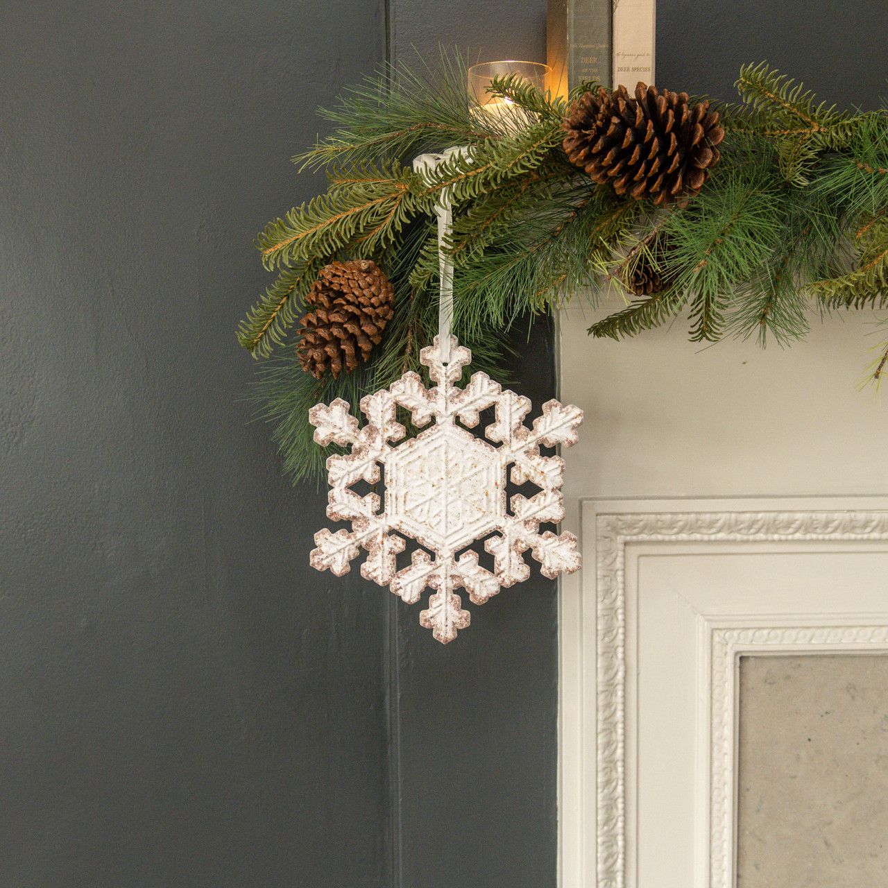 9&quot; White Crystal Snowflake