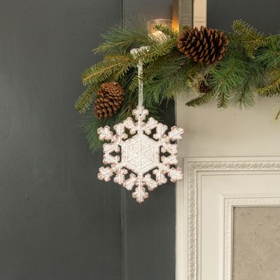 9&quot; White Crystal Snowflake