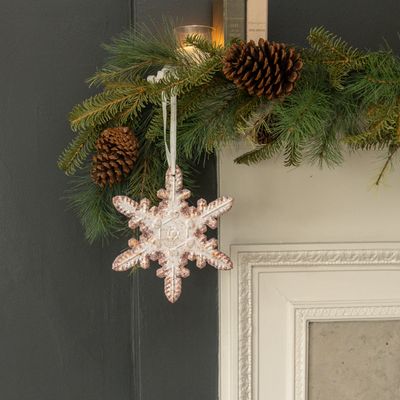 8&quot; White Holly Snowflake