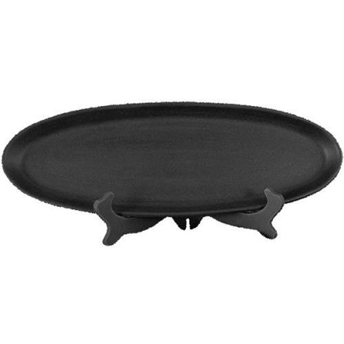 Black Wood Oval Tray