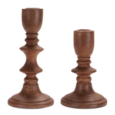 Brown Taper Holders-Set of 2