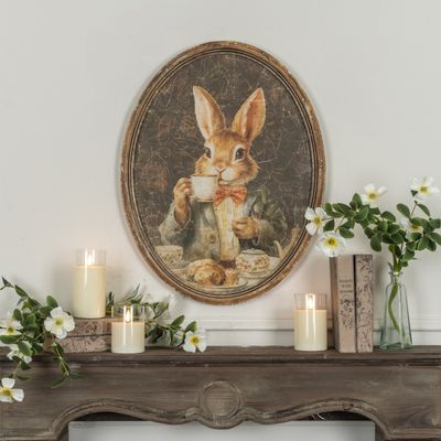 Rabbit Sipping Tea Print
