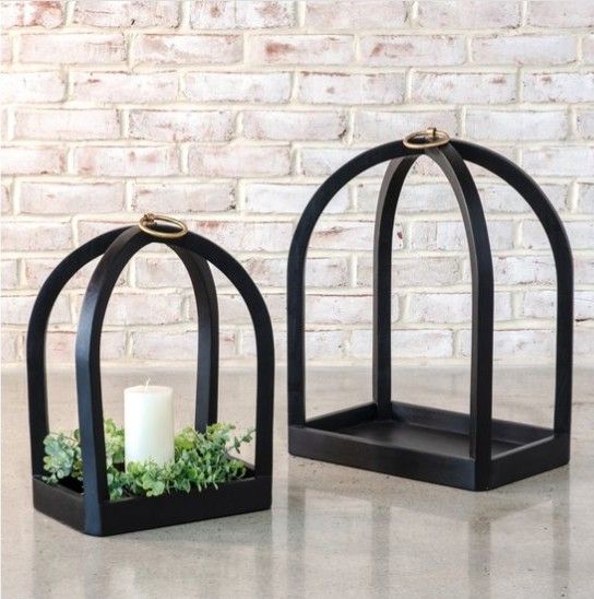 Black Wood Display Lanterns