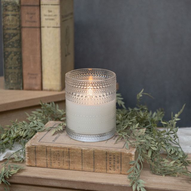 White Dotted Glass Candles