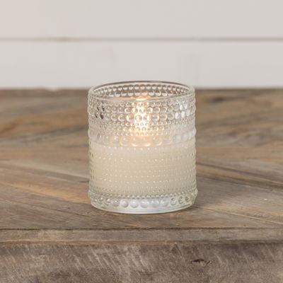 White Dotted Glass Candles