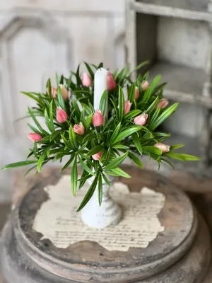 8" Teacup Tulip Candle Rings