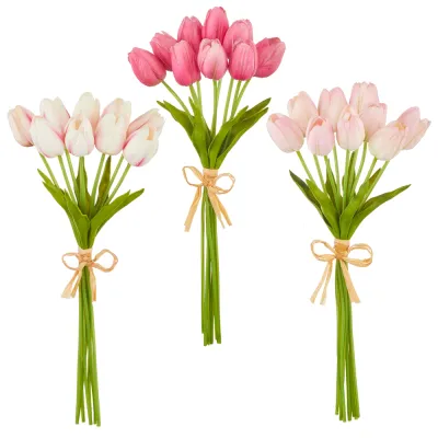 15" Real Touch Pale Shades Tulip Bundles