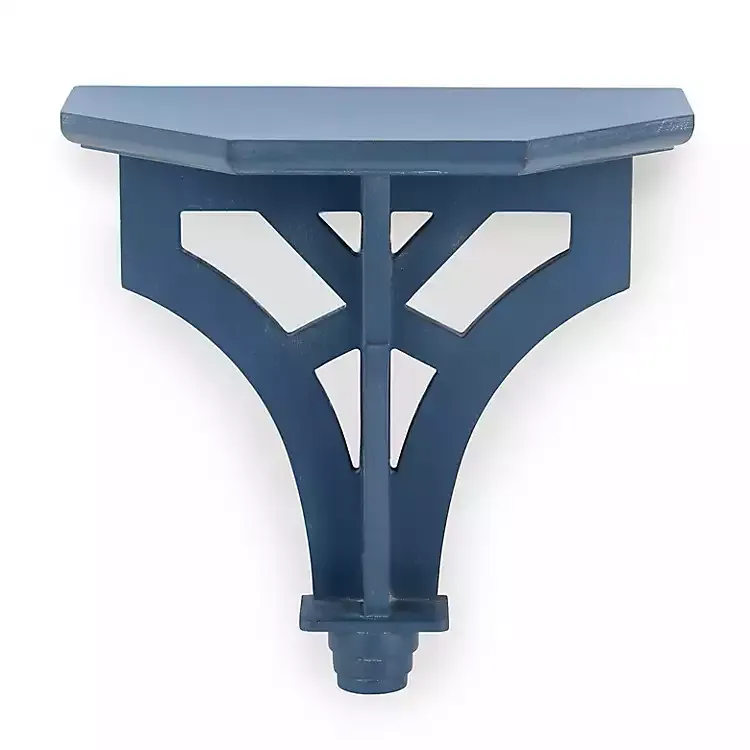 Blue Wood Wall Shelf