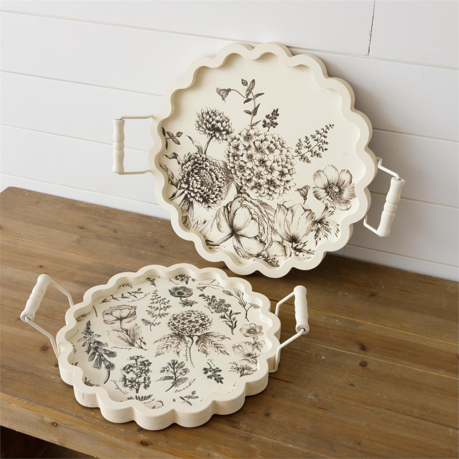 Botanical Scalloped Trays