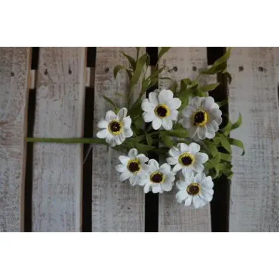 16" White Daisy Pick