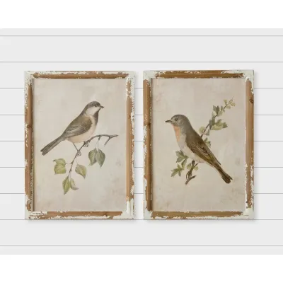 Birds on Branches Framed Print-Facing Left
