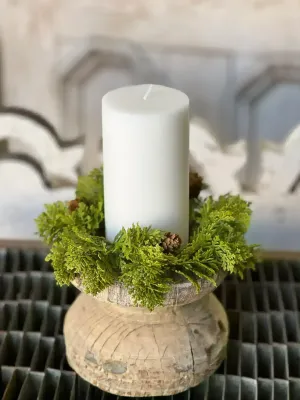 8" Leyland Cypress Candle Ring