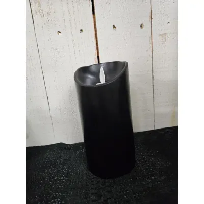6" Black Moving Flame Pillar Candle