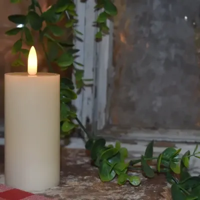 6" Cream Realistic Flame Votive Candle