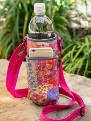 Pink Patchwork Water Bottler Carrier