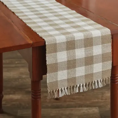 Tan Check Table Runner