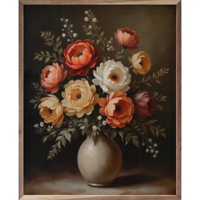 Autumn Bouquet White Vase