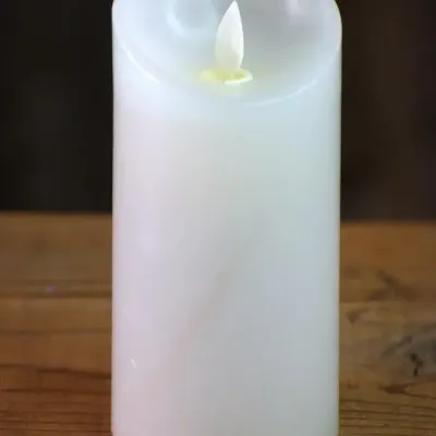 6" White Moving Flame Pillar