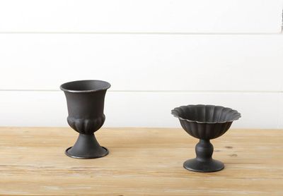 Black Fluted Mini Urns