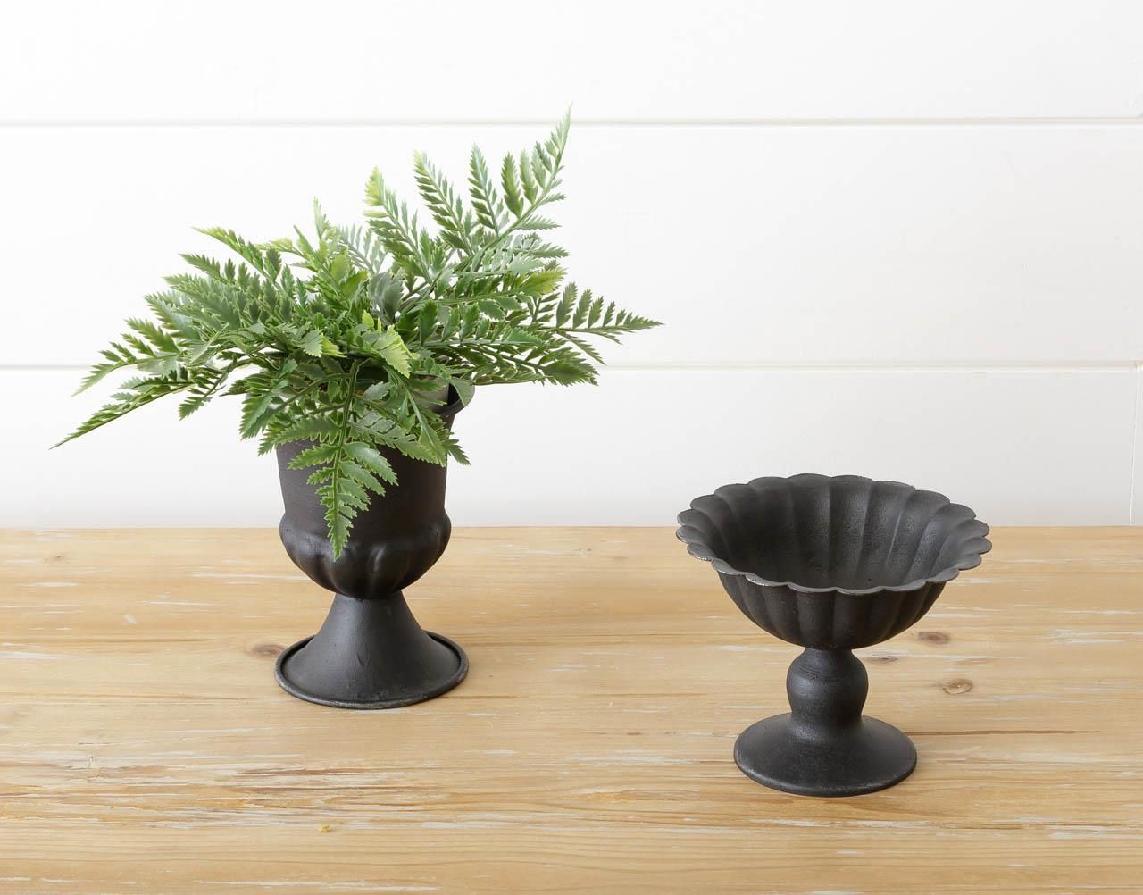Black Fluted Mini Urns