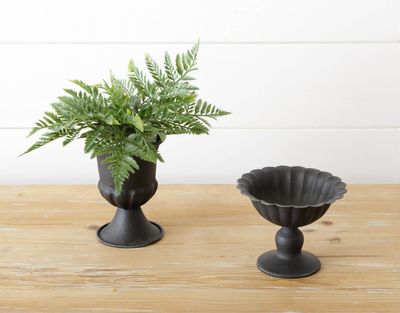 Black Fluted Mini Urns